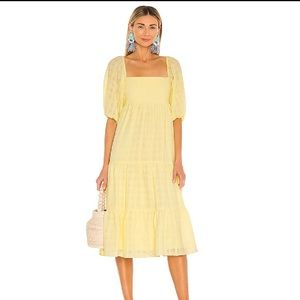 Amanda Uprichard Maisie Midi Dress in Yellow